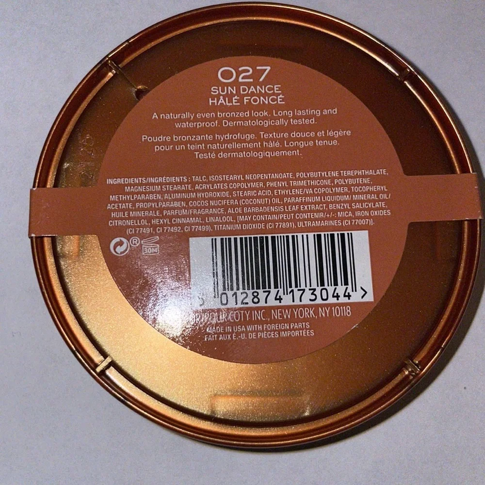 New Rimmel London Natural Bronzer, Sun Dance #027 0.49 oz seal makeup facial*